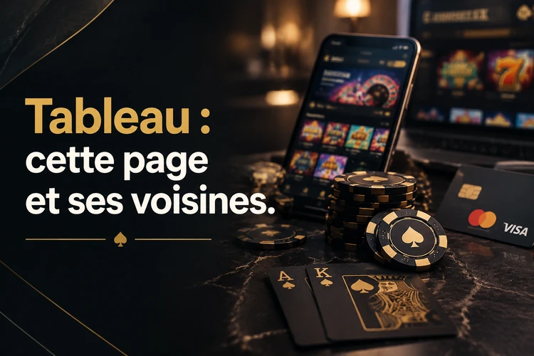 Tableau : cette page et ses voisines