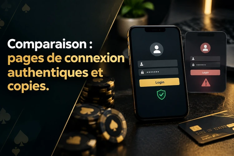 Comparaison : pages de connexion authentiques et copies