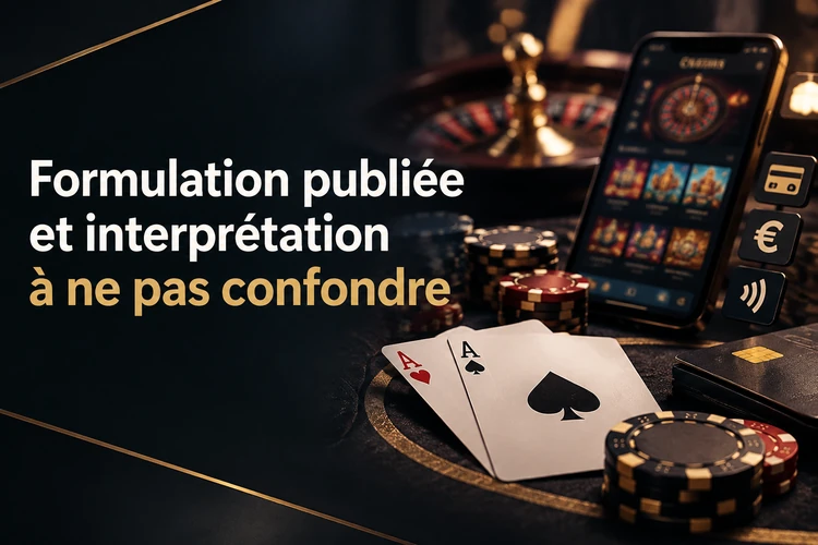 Formulation publiée et interprétation à ne pas confondre